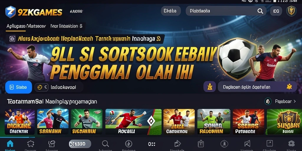 Tampilan menarik dari aplikasi 9ZKGAMES saat menampilkan peluang taruhan olahraga.