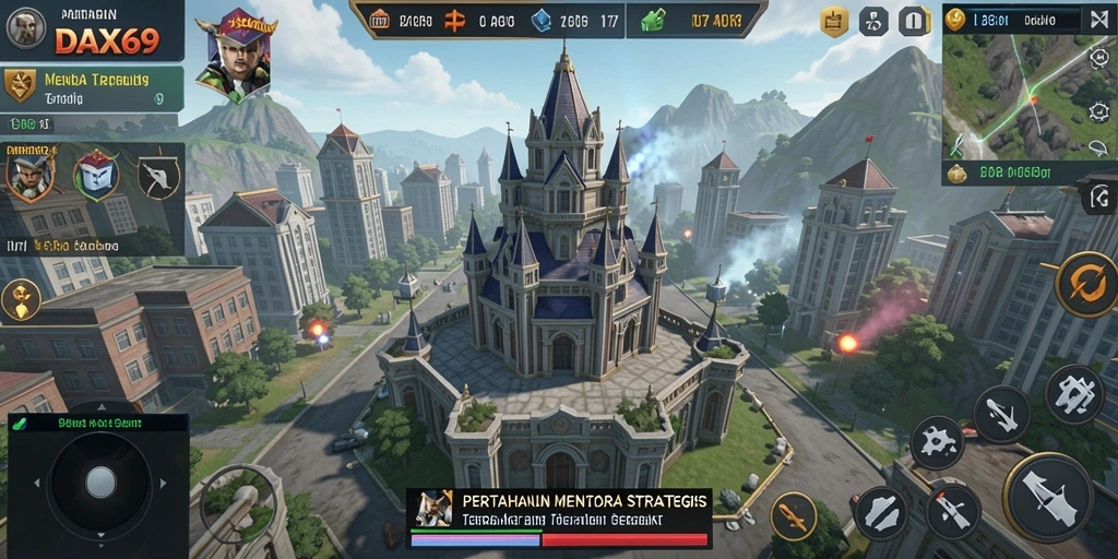 Tangkapan layar aksi gameplay DAX69 dalam mode Tower Defense yang seru.