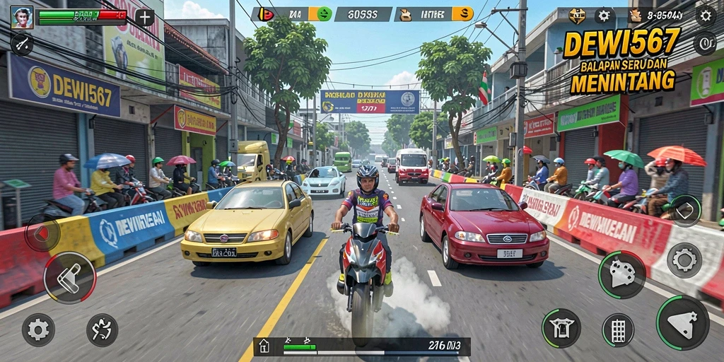 Screenshot gameplay balapan mendebarkan di DEWI567