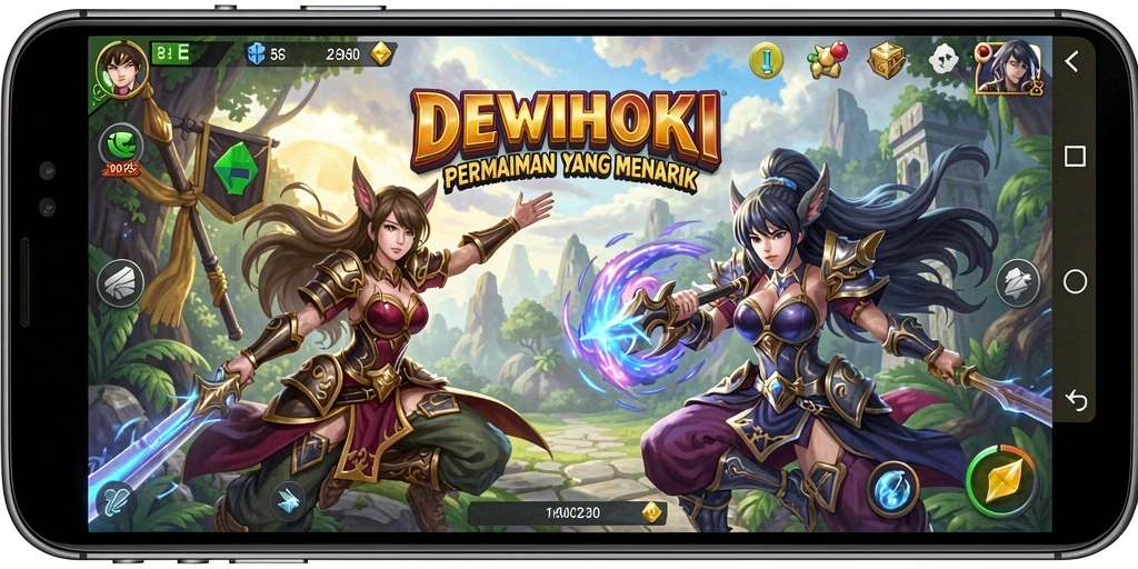 Tampilan menarik dari gameplay DEWIHOKI yang penuh strategi.