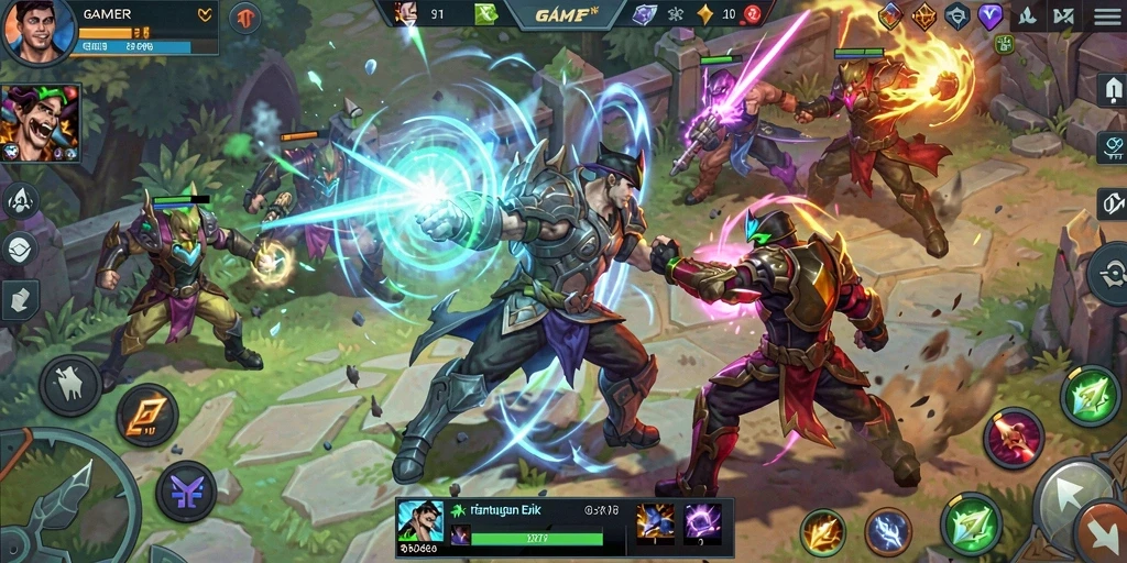 Screenshot gameplay GAMERP yang menampilkan aksi pertarungan seru.
