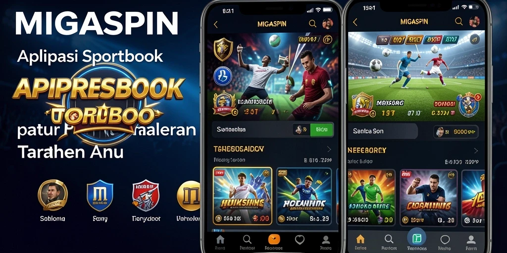 Screenshot MIGASPIN menampilkan antarmuka taruhan olahraga yang menarik.