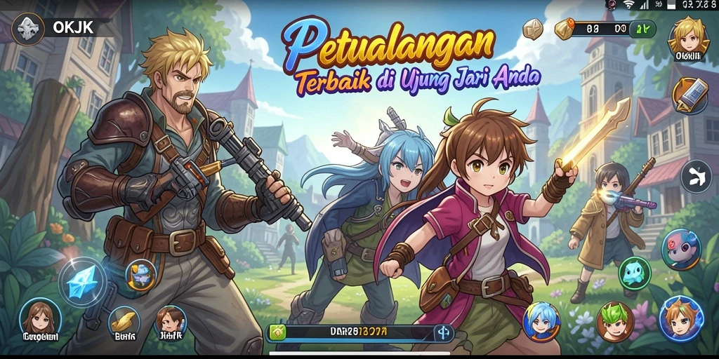Tampilan menarik dari gameplay OKJK yang penuh aksi Anime.