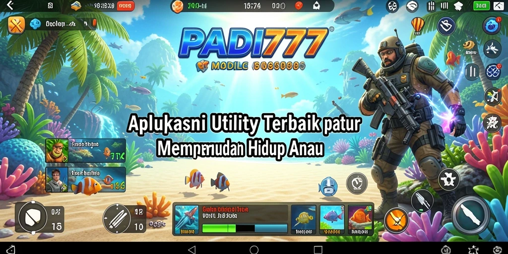 Tampilan utama PADI777 dengan berbagai fitur Utility.