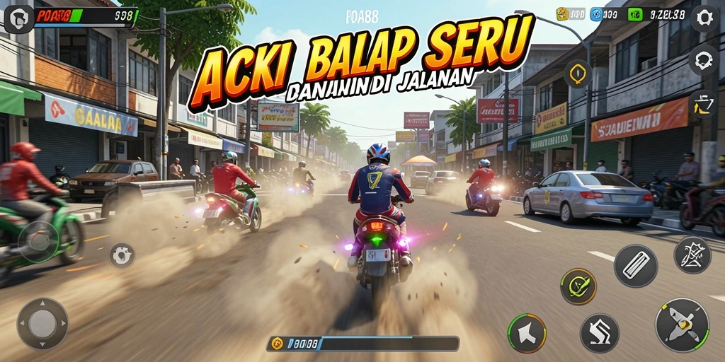 Screenshot gameplay POA88 menampilkan aksi balap yang mendebarkan dan grafis memukau.