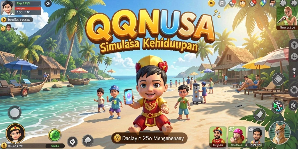 Tampilan gameplay utama dari QQNUSA yang mengasyikkan.