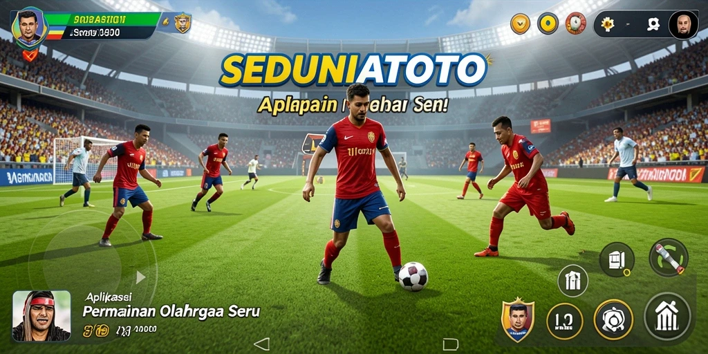 Gameplay seru di SEDUNIATOTO dengan suasana olahraga yang mendebarkan.