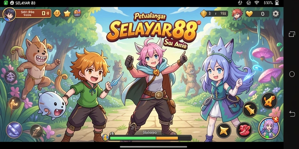 Tampilan gameplay seru di dunia Anime yang menakjubkan.