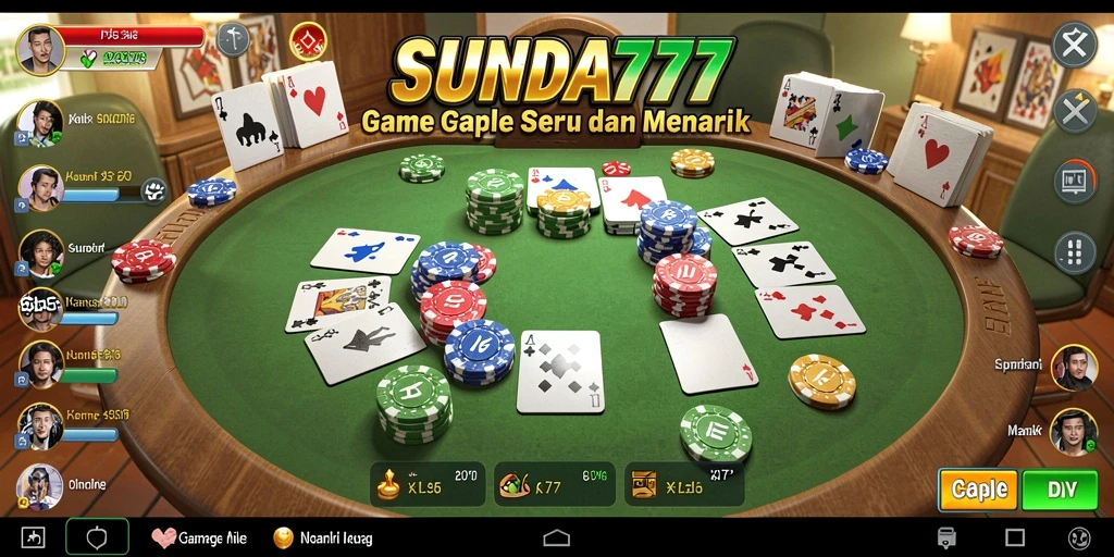 Screenshot menunjukkan gameplay Gaple yang seru dan interaktif.