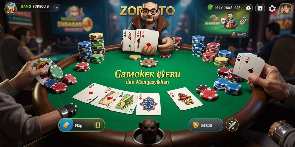 Tampilan gameplay ZORTOTO menampilkan aksi seru permainan Poker.